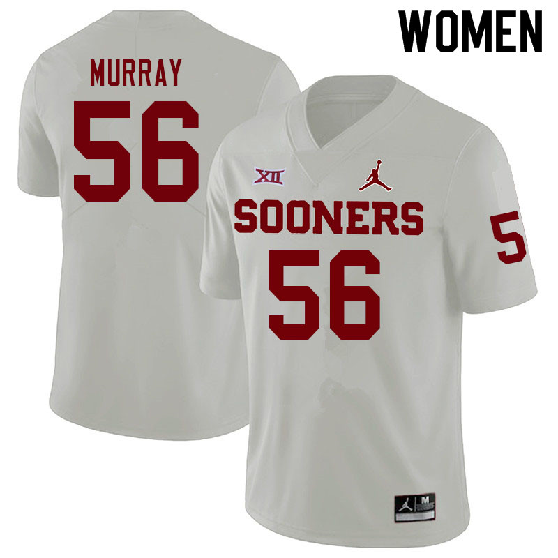 Women #56 Chris Murray Oklahoma Sooners College Football Jerseys Sale-White - Click Image to Close